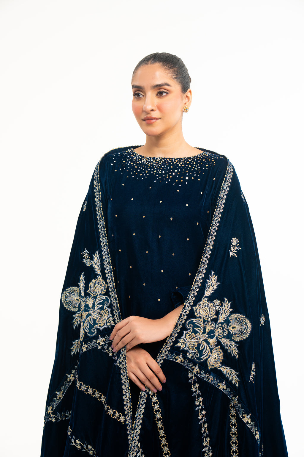 EMBROIDERED VELVET SHAWL