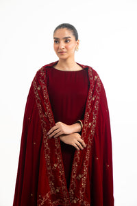 EMBROIDERED VELVET SHAWL (FACTORY E-OUTLET)