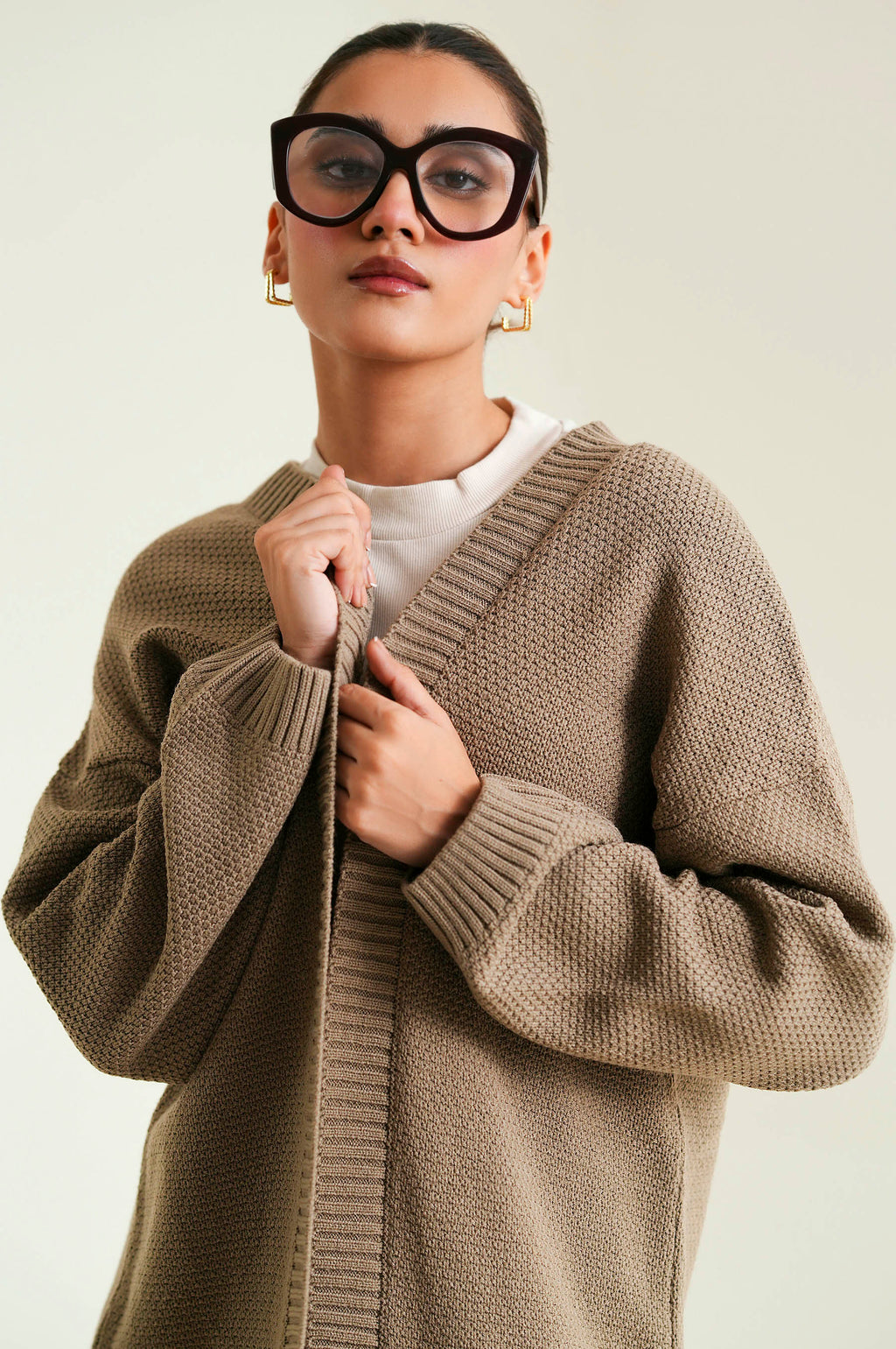 Cardigan Style Sweater Mid Length