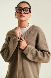 Cardigan Style Sweater Mid Length