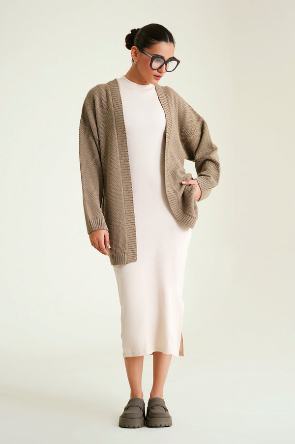 Cardigan Style Sweater Mid Length