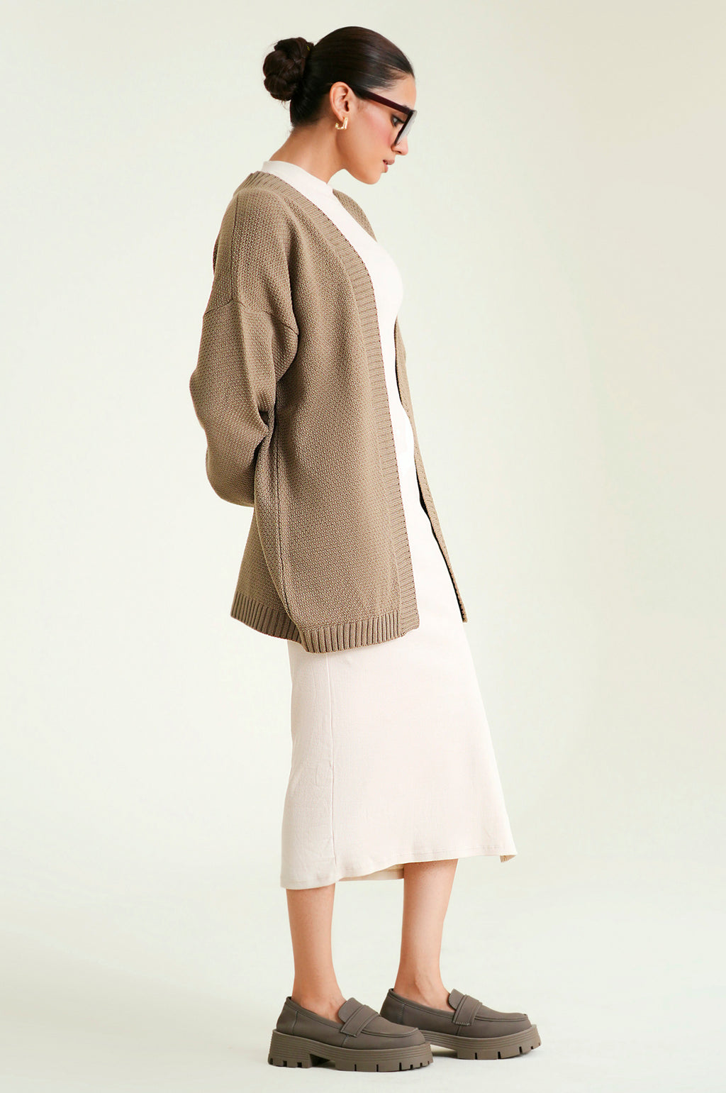 Cardigan Style Sweater Mid Length