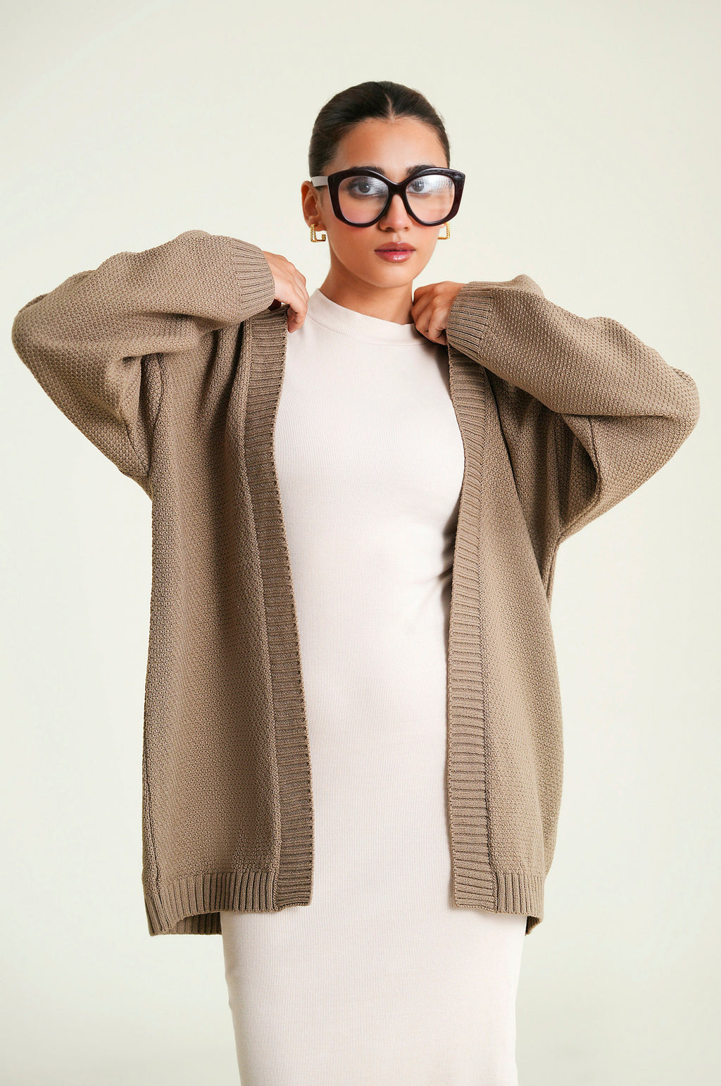 Cardigan Style Sweater Mid Length