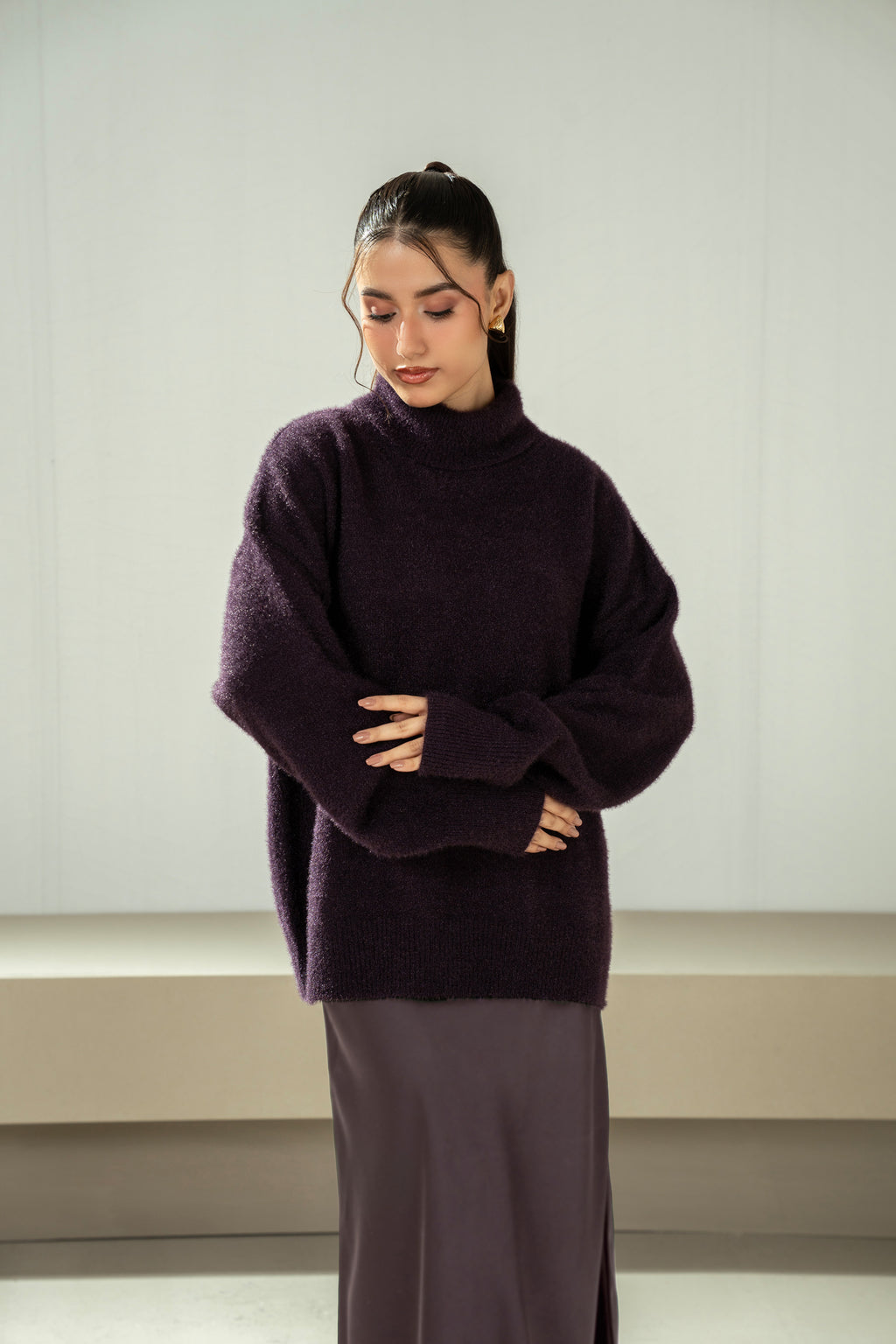 STYLIZED TURTLE NECK PULLOVER