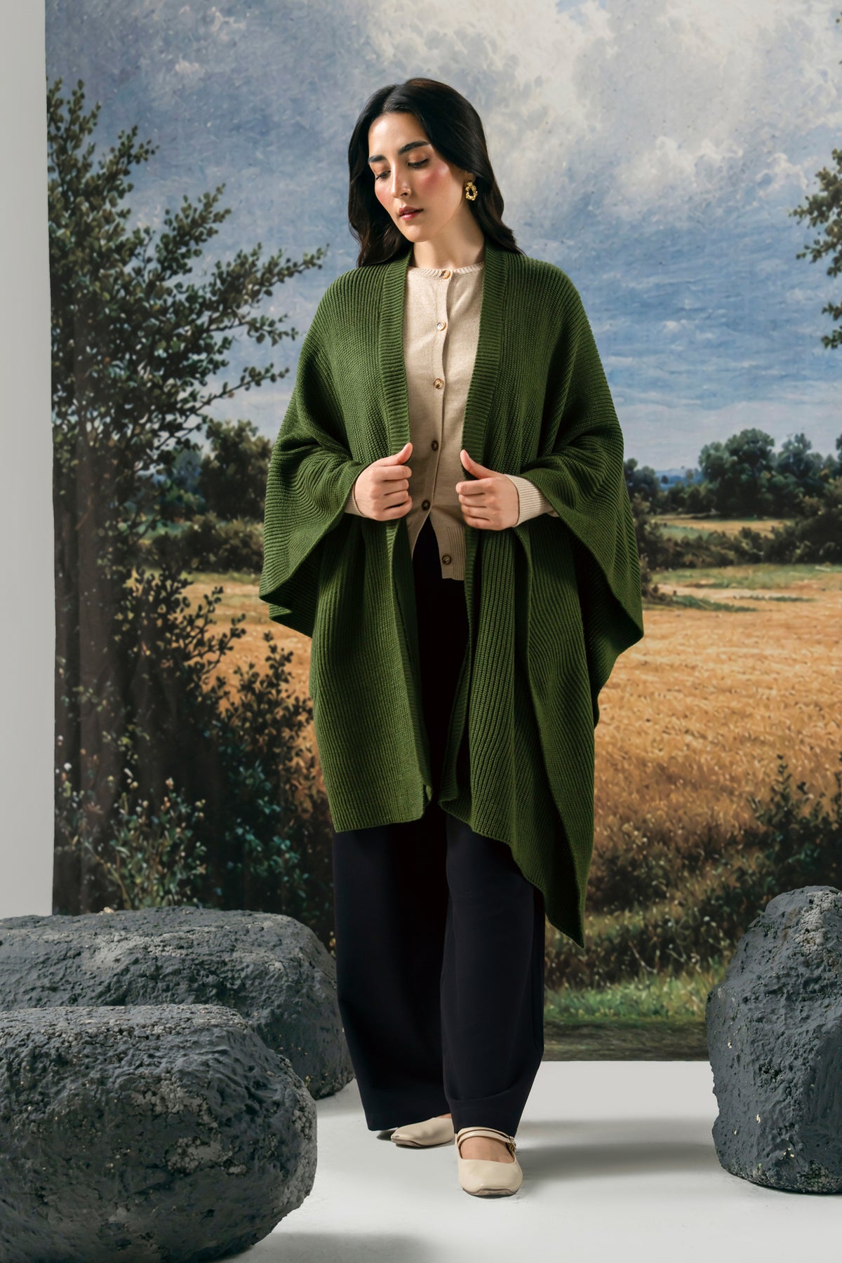 Knitted Cape Shawl