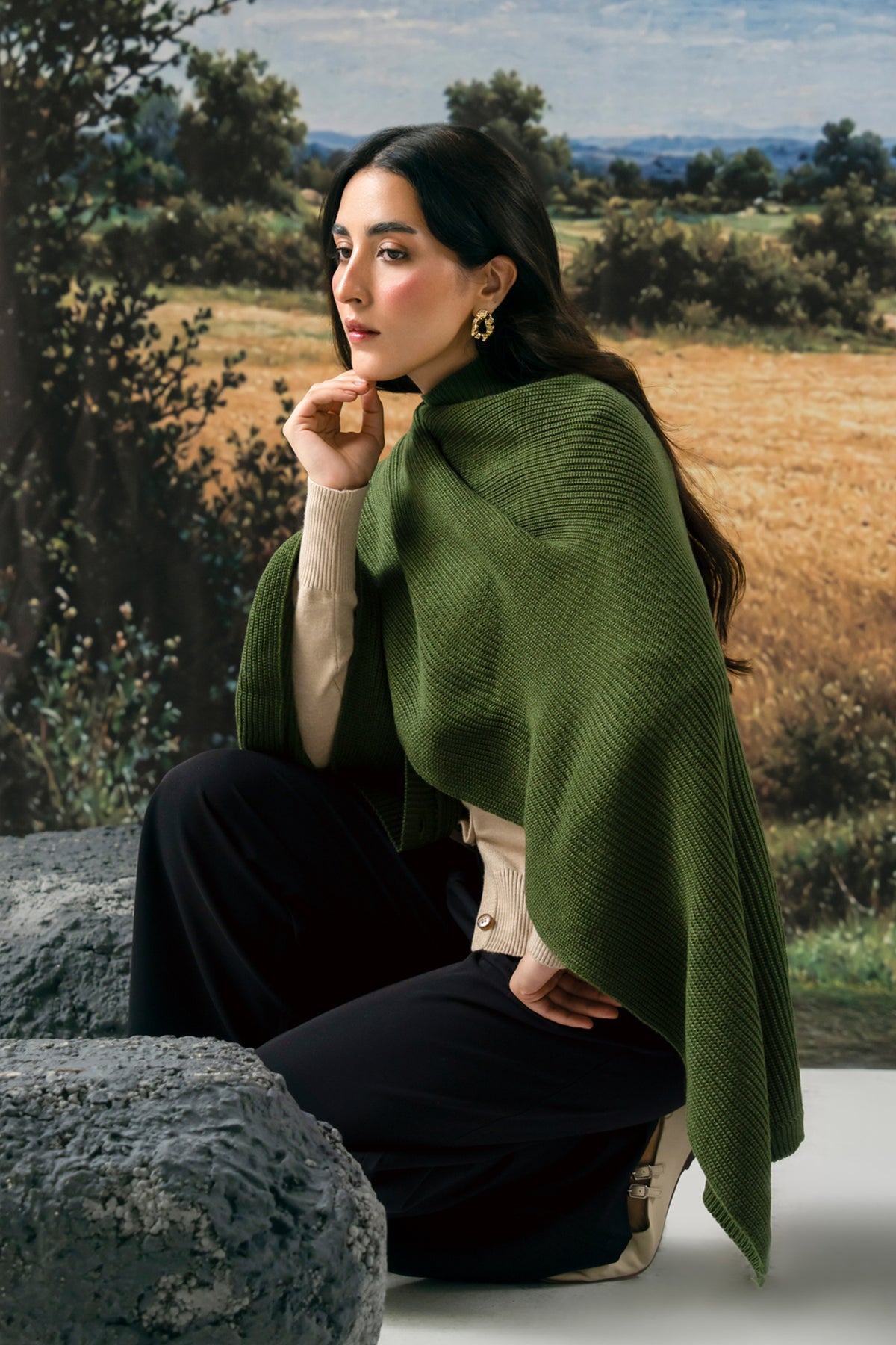 Knitted Cape Shawl