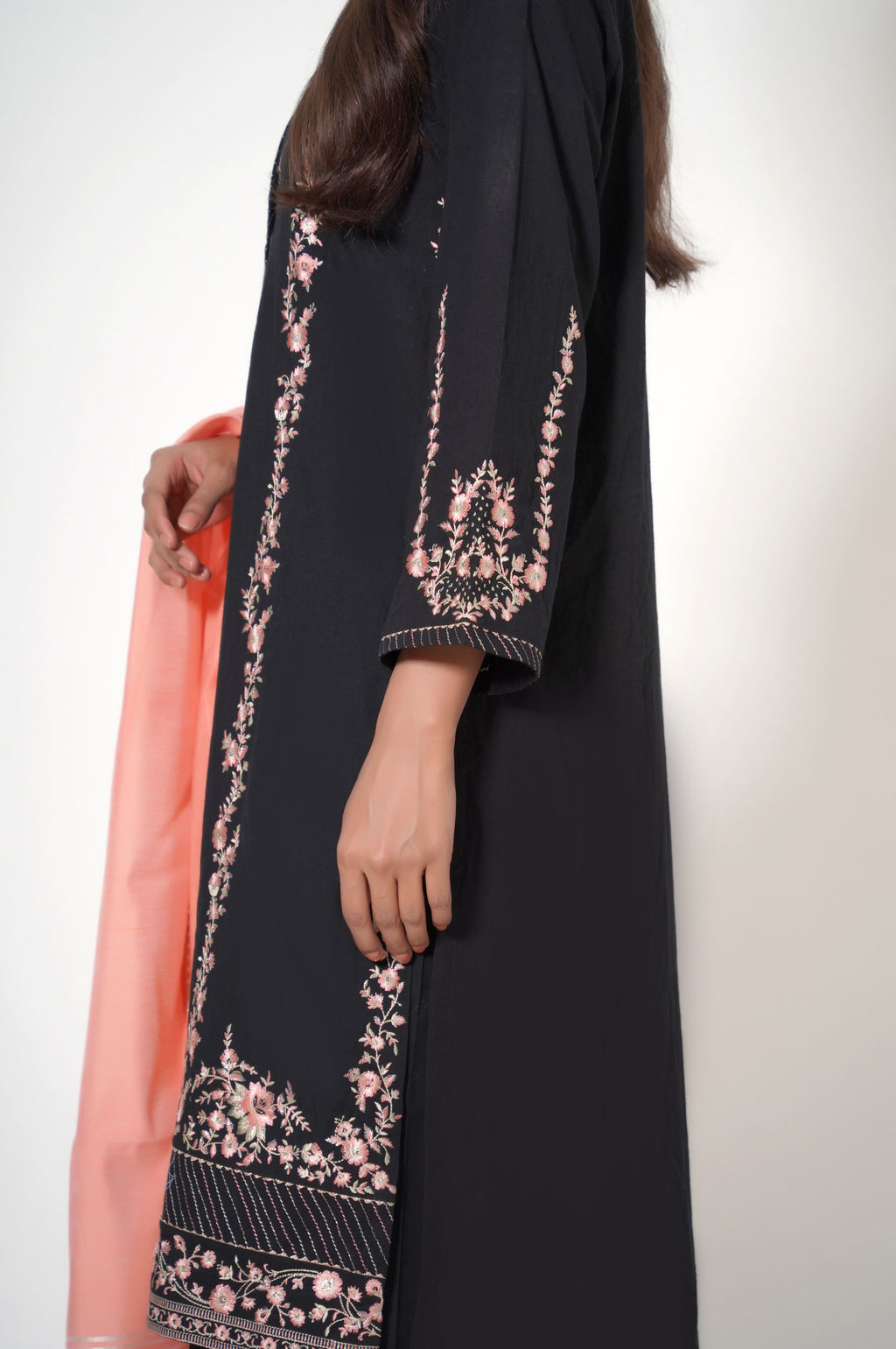 3 Piece Unstitched Embroidered Cambric Suit