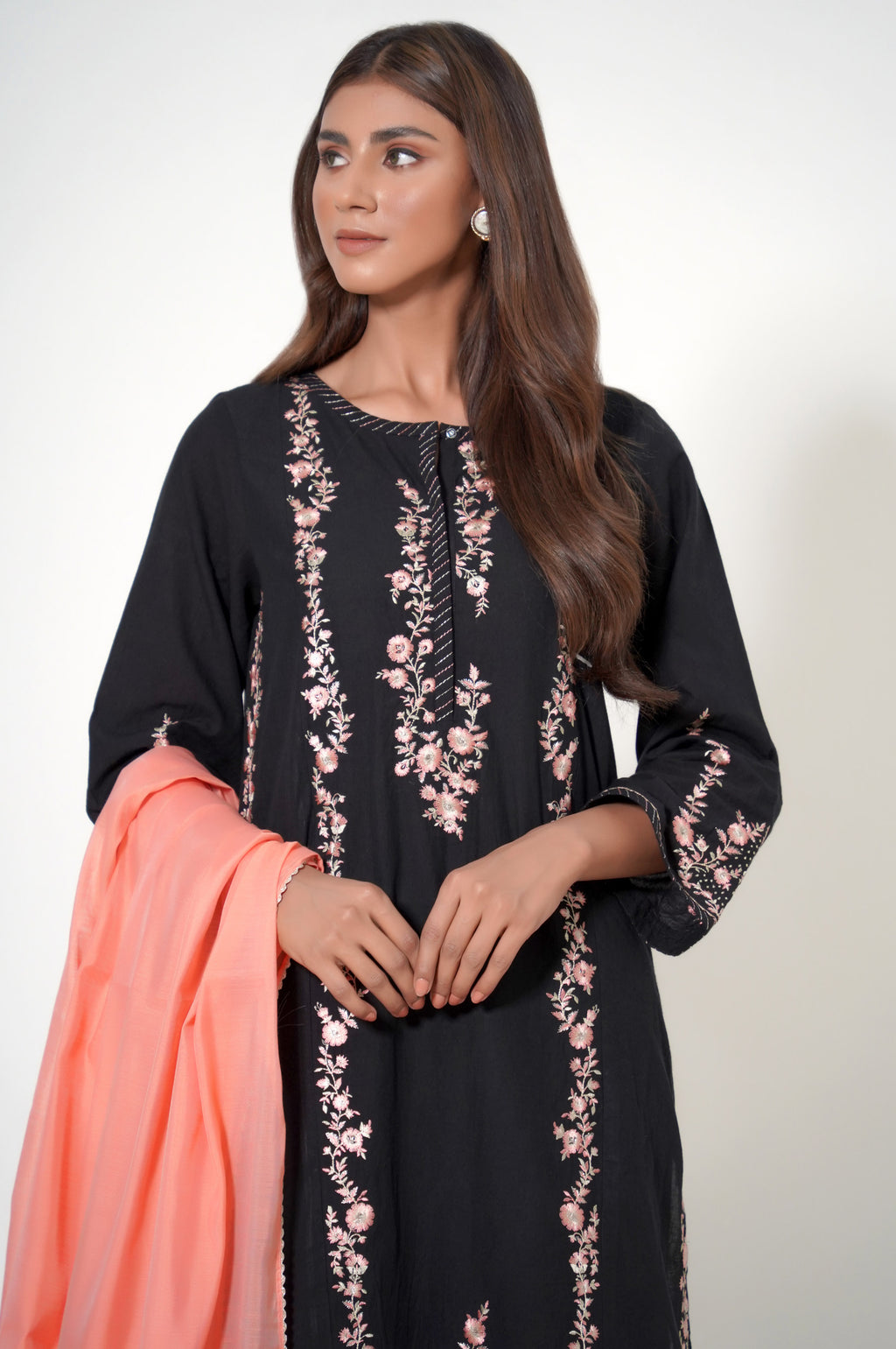 3 Piece Unstitched Embroidered Cambric Suit