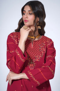 3 Piece Unstitched Embroidered Cotton Slub Suit