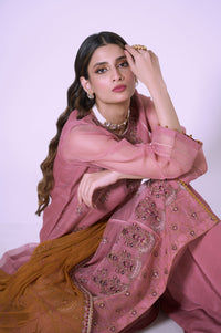 Unstitched 3 Piece Embroidered Textured Organza Suit