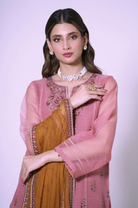 Unstitched 3 Piece Embroidered Textured Organza Suit