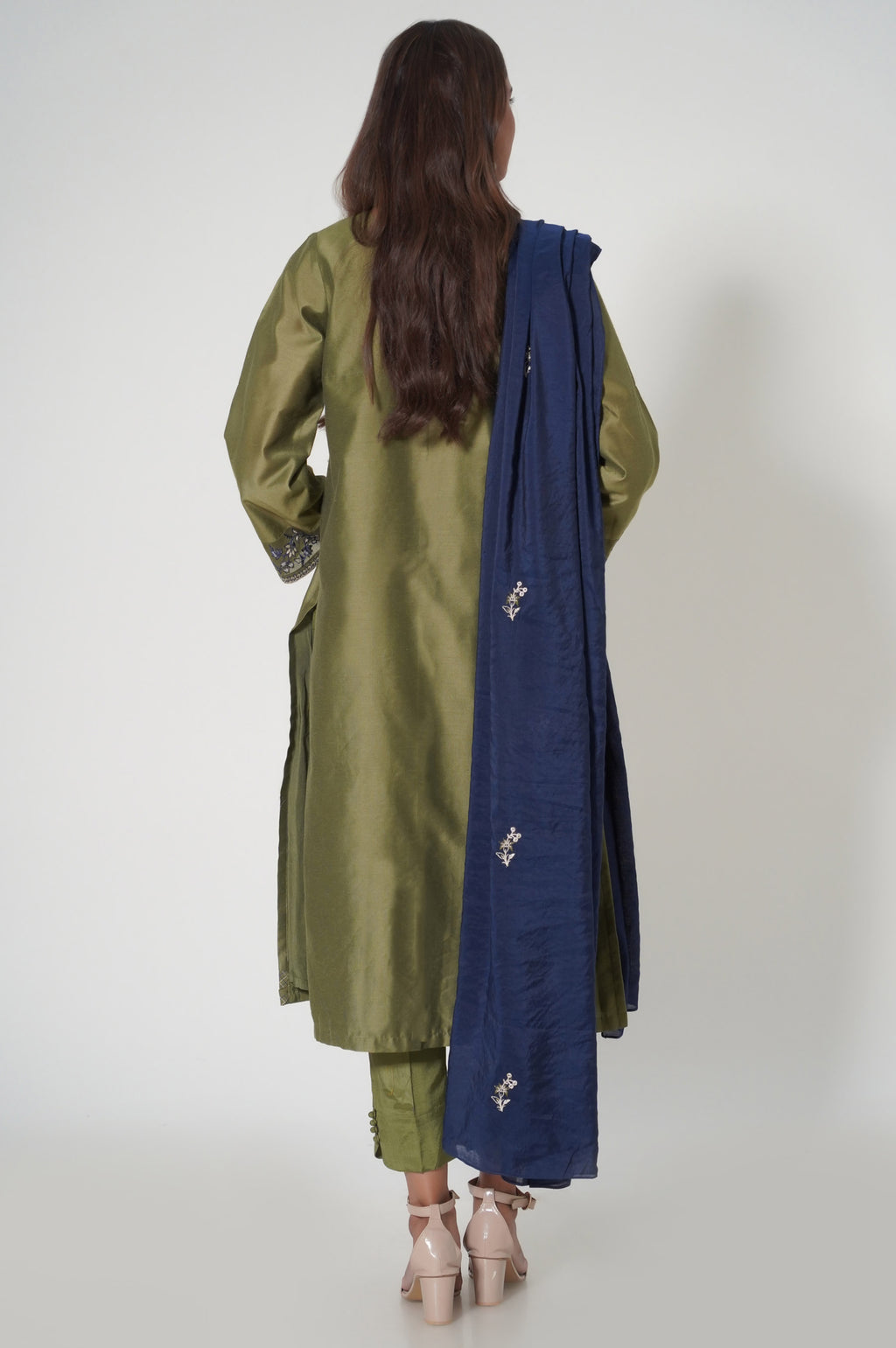 3 Piece Unstitched Embroidered Cotton Net Suit