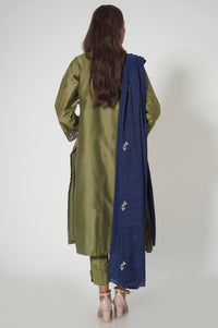 3 Piece Unstitched Embroidered Cotton Net Suit