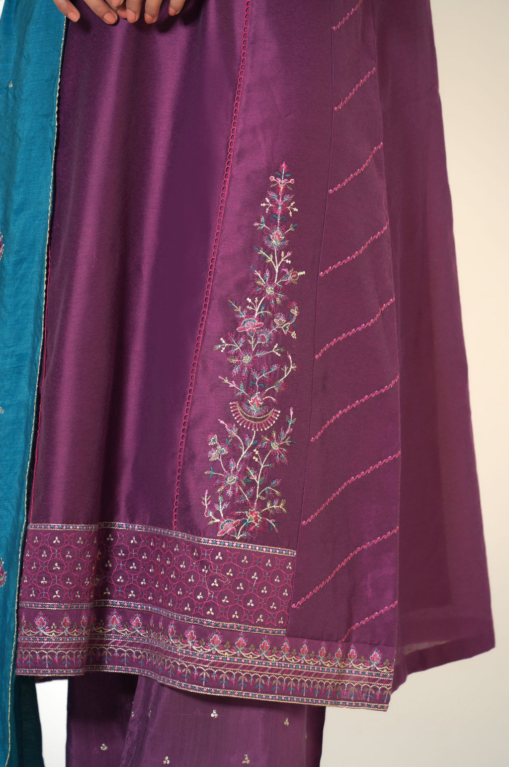 3 Piece Unstitched Embroidered Cotton Net Suit