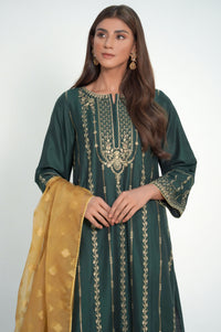 3 Piece Unstitched Embroidered Cotton Silk Suit
