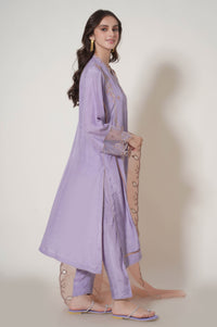 Unstitched 3 Piece Embroidered Raw Silk Suit