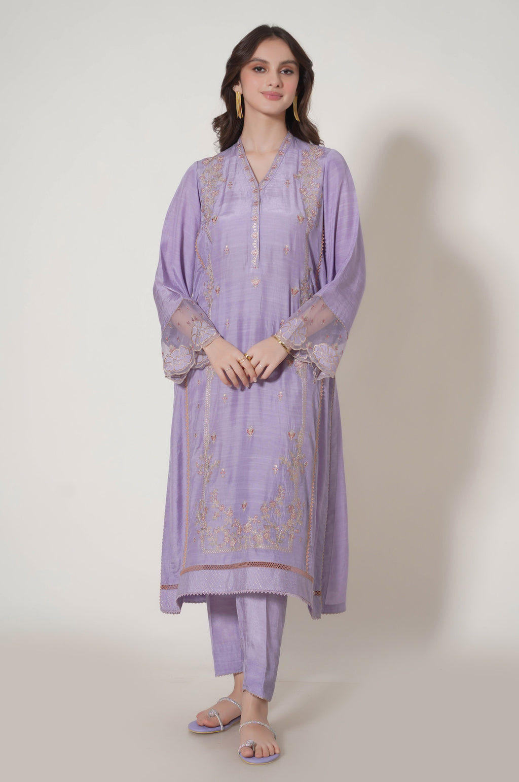 Unstitched 3 Piece Embroidered Raw Silk Suit