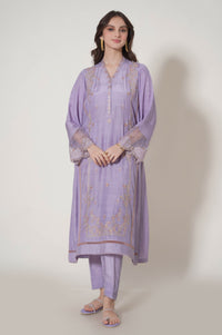 Unstitched 3 Piece Embroidered Raw Silk Suit