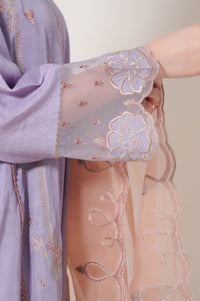 Unstitched 3 Piece Embroidered Raw Silk Suit