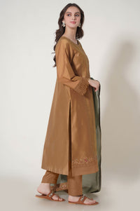 Unstitched 3 Piece Embroidered Cotton Net Suit