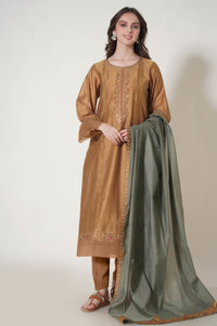 Unstitched 3 Piece Embroidered Cotton Net Suit