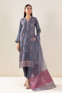 Unstitched 3 Piece Embroidered Organza Suit