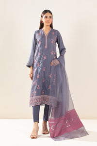 Unstitched 3 Piece Embroidered Organza Suit