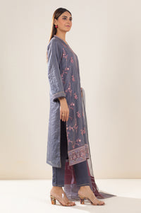 Unstitched 3 Piece Embroidered Organza Suit