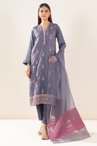 Unstitched 3 Piece Embroidered Organza Suit