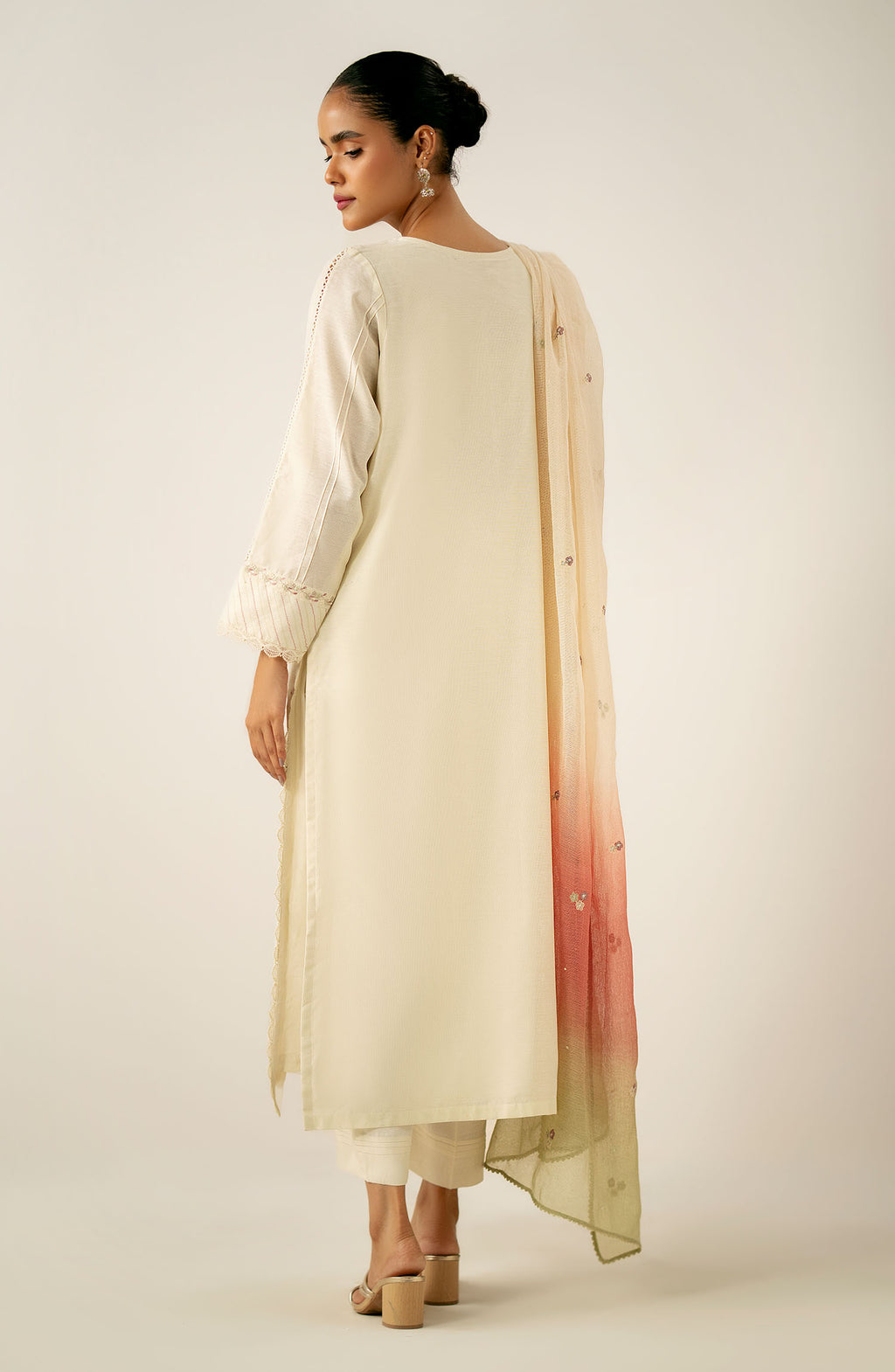 Unstitched 3 Piece Embroidered Cotton Net Suit