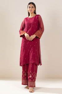 Unstitched 3 Piece Embroidered Khaddi Net Suit