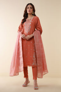 Unstitched 3 Piece Embroidered Oak Silk Suit