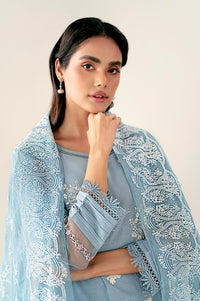 Unstitched 3 Piece Embroidered Cambric Shirt with Puff Print Chiffon Dupatta