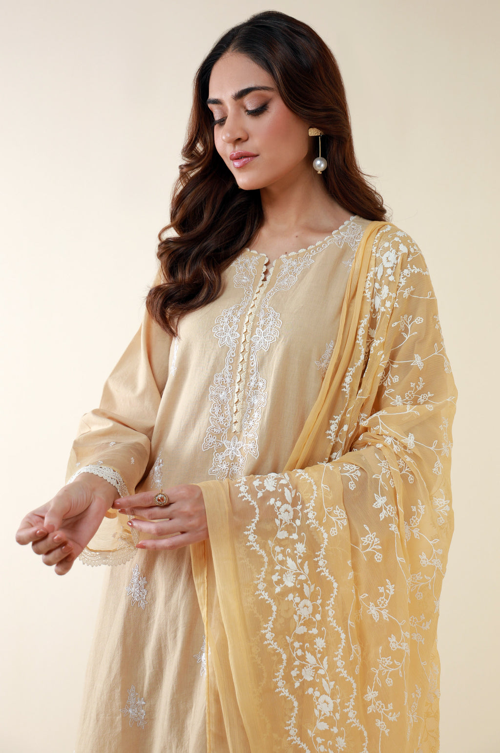 Unstitched 3 Piece Embroidered Cambric Suit