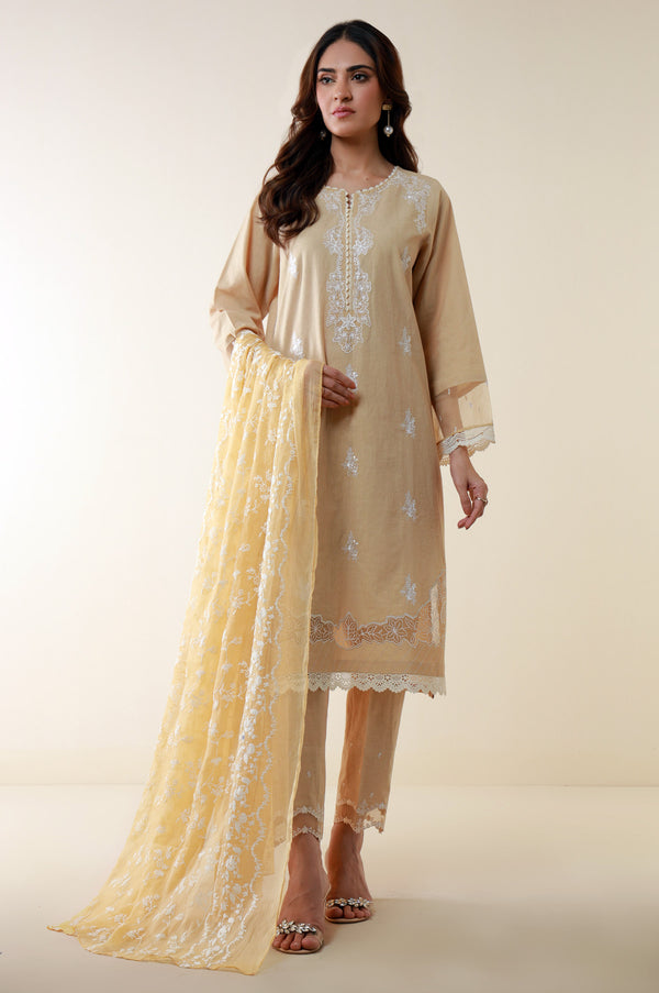 Unstitched 3 Piece Embroidered Cambric Suit
