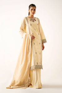 Unstitched 3 Piece Embroidered Cotton Net Suit