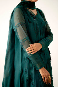 Unstitched 3 Piece Embroidered Khaddi Net Suit