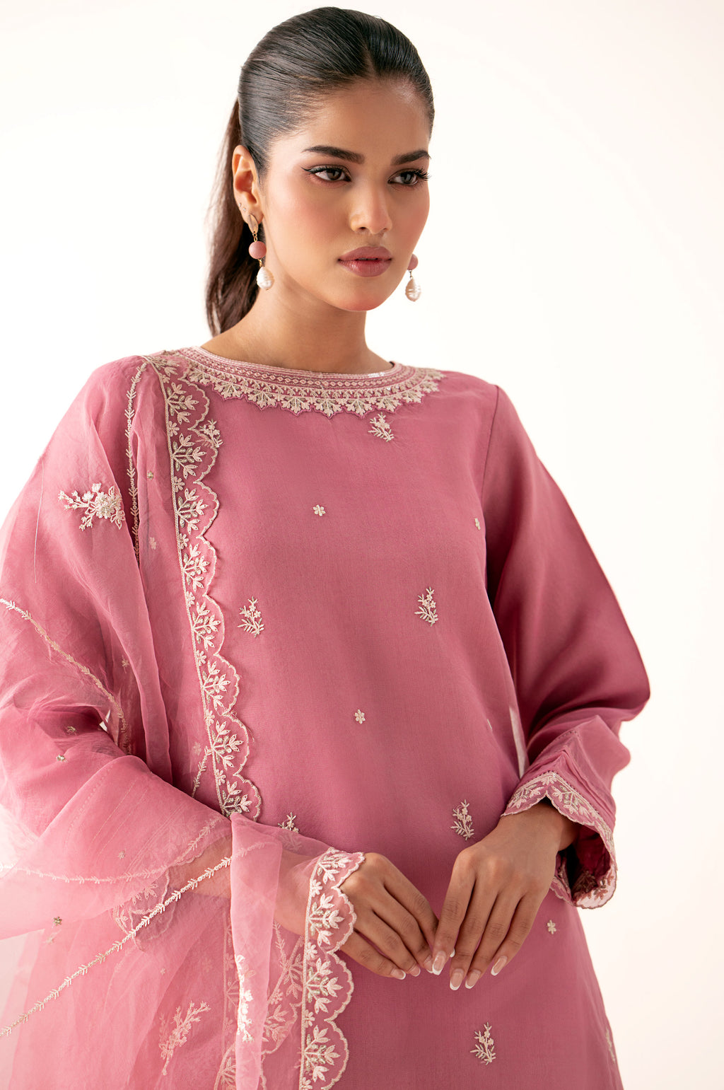 UNSTITCHED EMBROIDERED SUIT