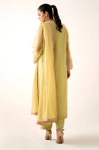 Unstitched 3 Piece Embroidered Organza Suit