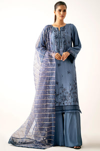 Unstitched 3 Piece Embroidered Raw Silk Suit