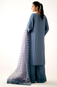 Unstitched 3 Piece Embroidered Raw Silk Suit