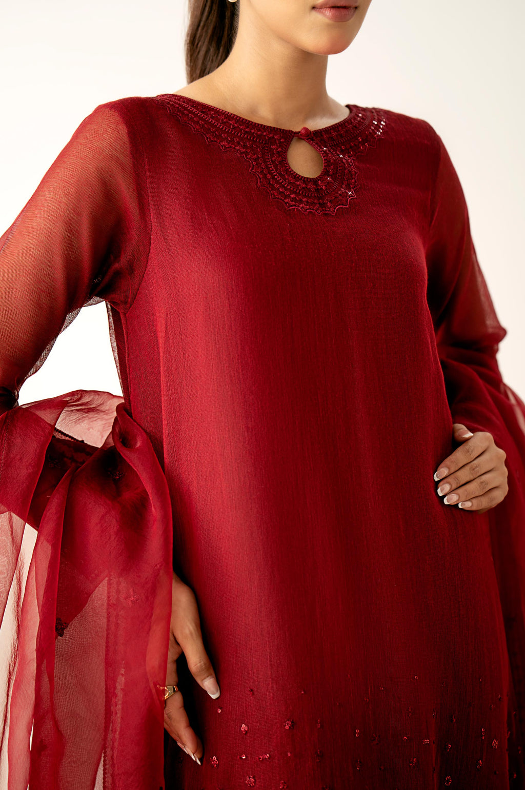 open lace back dress Khaadi | Essentials-Tailored'24 main image 1