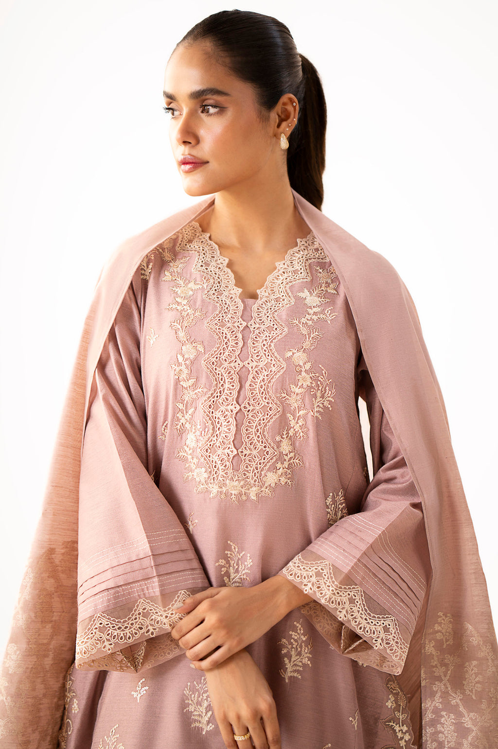 UNSTITCHED EMBROIDERED SUIT