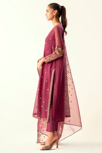 Unstitched 3 Piece Embroidered Khaddi Net Suit