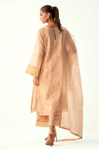 Unstitched 3 Piece Embroidered Digital Printed Silk + Organza Suit