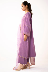 Unstitched 3 Piece Embroidered Cotton Satin Suit