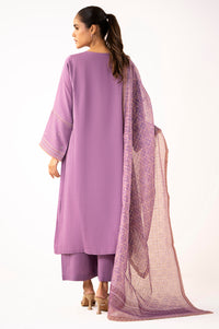 Unstitched 3 Piece Embroidered Cotton Satin Suit