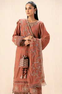 Unstitched 3 Piece Embroidered Velvet Suit