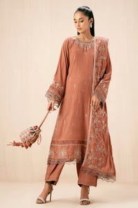 Unstitched 3 Piece Embroidered Velvet Suit
