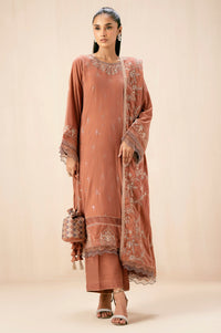 Unstitched 3 Piece Embroidered Velvet Suit